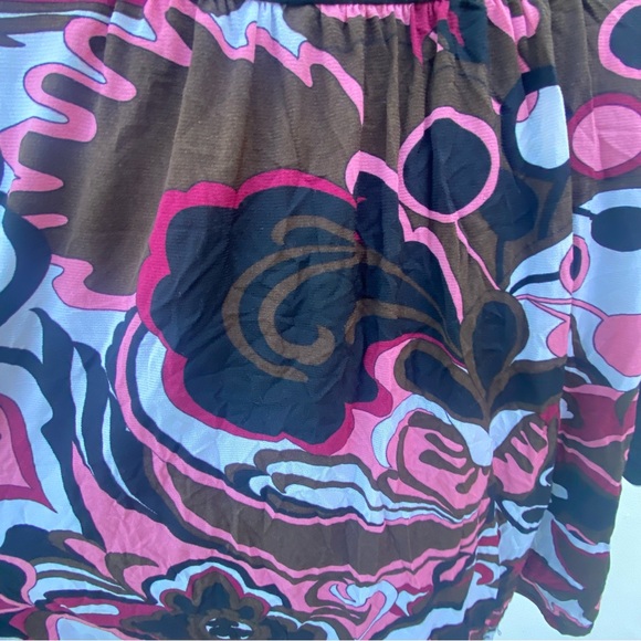 Y2K Black & Pink Multicolor Abstract Print Micro Mesh Blouse Size Medium - Picture 5 of 6